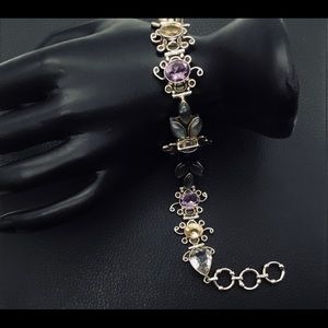 Sterling Silver Multi Gemstone Bracelet